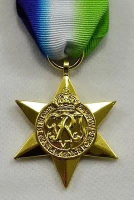 24ct Gold World War 2 Replica Service/Campaign Medal ATLANTIC STAR WW2 • £8.99