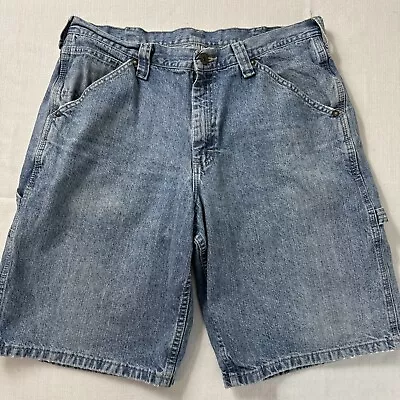 LEE Dungarees Carpenter Shorts Mens 36L Retro Denim Jeans Light Wash • $16.58