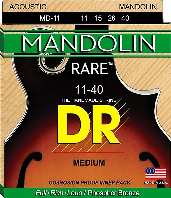 DR Strings Rare MD-11 Phosphor Bronze Mandolin Strings 11-40  • $8.99