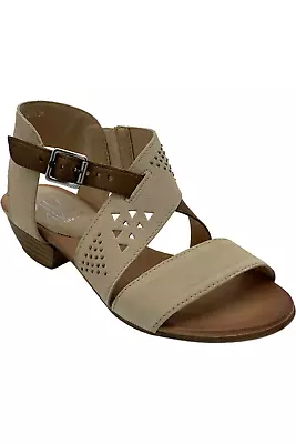 Miz Mooz Leather Heeled Sandals Cienna Cappuccino • $44.99