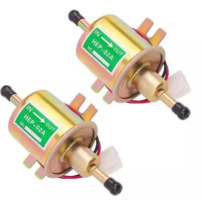 2 Packs Universal 12V Electric Inline Fuel Pump For Lawn Mower Engine Gas Diesel • $11.99