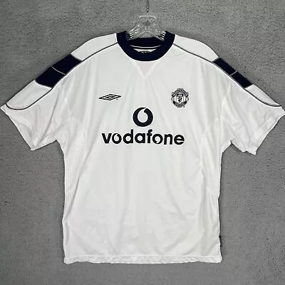 Manchester United Jersey Mens Large Blue White Umbro Vapa Tech Lemmerman #4 • $59.87