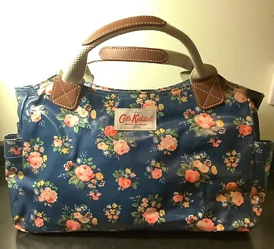 Cath Kidston Oilcloth Blue Floral Birds Handbag Bag Day Bag Tote Bag Excel Con • £14.99