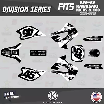 Graphics Kit For Kawasaki KX85 KX100 UFO Restyle 2001-2013 Division - White • $128.17