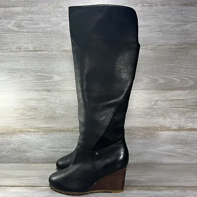 UGG Women’s Ravenna Sheepskin Leather Wedge Riding Boots Size 8.5 • $29.99