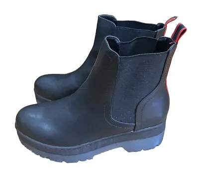 MIA Women's Cayson Elastic-Side Platform Black Malta Bootie Boots Size 8 • $70.95