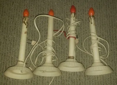 Vintage Christmas 1960s 1970s Electric Window Candle Lights Decoration Lot Of 4 • $19.99