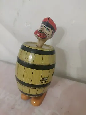 Vint Man In Barrel J Chein Tin Litho Wind Up Toy Very Clean Work With Assistance • $350