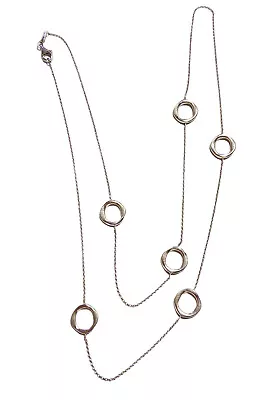 35” Long Charles Garnier Station Necklace 925 Peru 14g Sterling Silver • $52.50