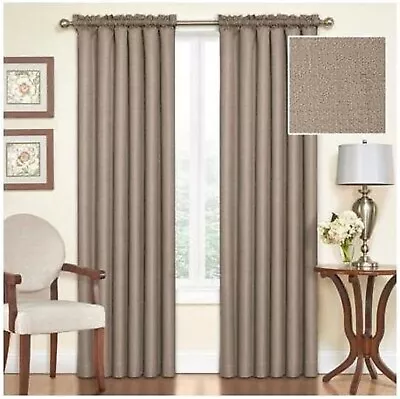 Eclipse Samara Blackout Energy-efficient Curtain Panel 42  X 63  Size Mushroom • $14.99