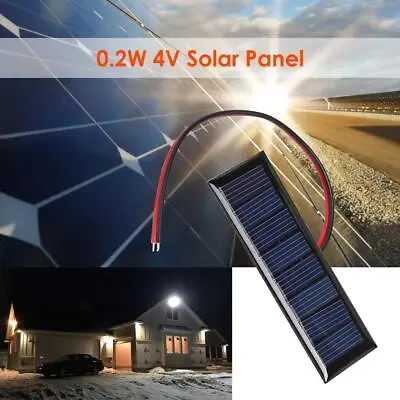 4V 0.2W 2-Wire Epoxy Solar Panel 8 Solar Cells For DIY Solar Projects (1pc) • $6.59