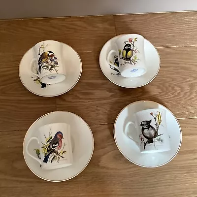 Four Mayfair Fine Bone China Bird Decorated Cups And Saucers  • £8