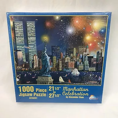 Puzzle Manhattan Celebration 1000 Pc World Trade Towers Liberty Fireworks Harbor • $23.10