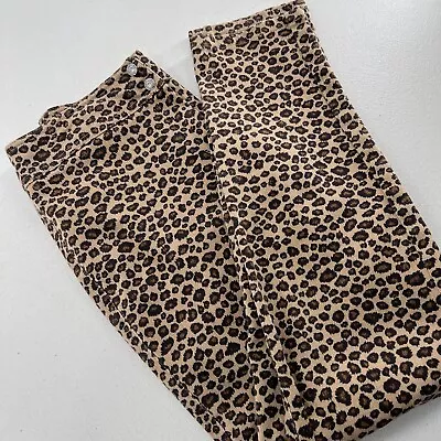 Anne Klein A Line Jeans Womens 6 Brown Tan Leopard Print Stretch Snap • $12.62