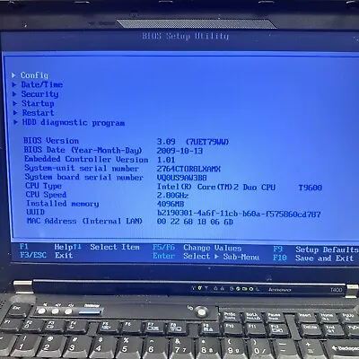 Lenovo ThinkPad T400 Intel Core 2 Duo T9600 2.8GHz 4GB RAM 200GB HD Parts Repair • $35