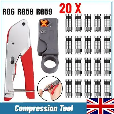 Compression Tool For RG59 RG6 BNC RCA Coaxial Connector Coax Crimper F Type UK • £12.99