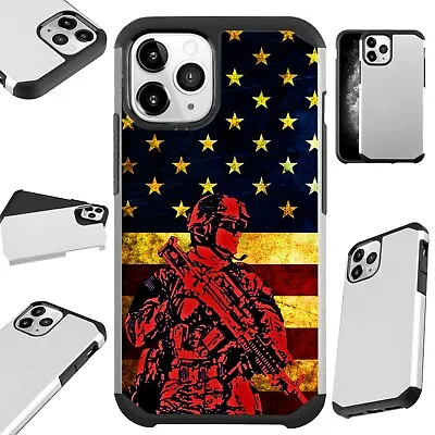 Fusion Case For IPhone 12/Mini/Pro Max Phone Cover US SOLDIER FLAG • $13.50