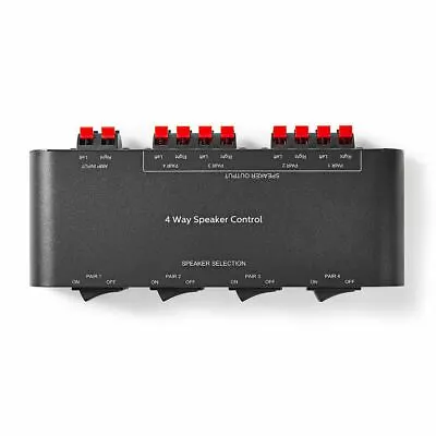 Nedis Speaker Control Box 4-Way Terminal Clamp Black ASWI2604BK • £36.53