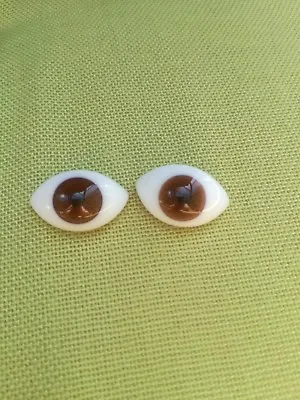 £12.75 • Buy Brown Oval Hollow Glass Doll Eyes In A Variety Of Sizes