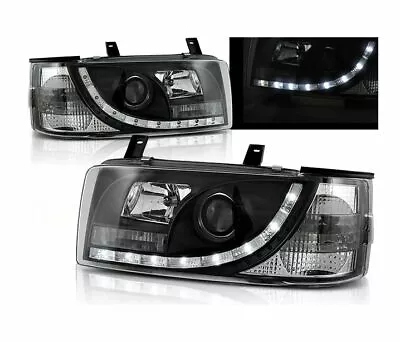 Headlights For VW T4 1990 1991 1992 1993-2003 TRANSPORTER Daylight Black LHD • $362.41