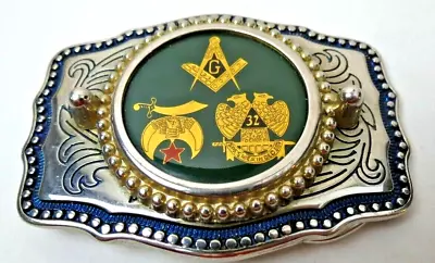 Vintage Masonic Belt Buckle 32nd Degree Freemasonry Shriner Western Style • $29