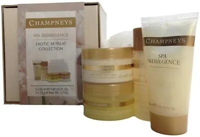 £20 • Buy Champneys Spa Exotic Shower Cream,Body Glow,Bubble Bath & Body Cream Gift Set