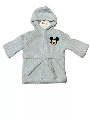 Disney Baby Mickey Mouse Light Blue Baby Robe 0-12 Months GS72063 • $13.99