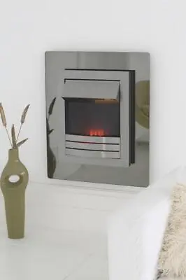 £100 • Buy  Electric Fire Wall Mounted Bronze Glass Flame Silver 1kw - 2kw Heat Coal Bnib