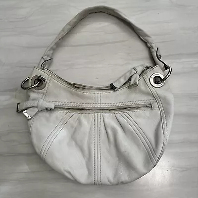 B. Makowsky Hobo Satchel Shoulder Bag Handbag Purse White Soft Leather • $18