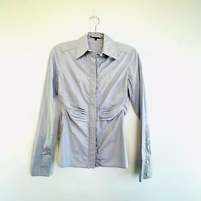 $149 • Buy Gucci Size 42 10 Light Blue Grey Cotton Long Sleeve Button Up Shirt Designer