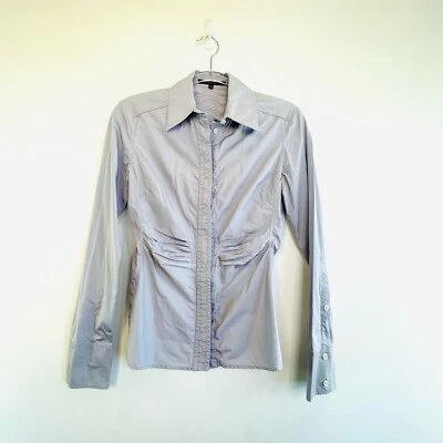 $149 • Buy Gucci Size 42 10 Light Blue Grey Cotton Long Sleeve Button Up Shirt Designer