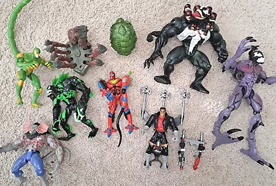 Vintage 90's Spider Man Venom Planet Of The Symbiotes Figure Lot Retro Toys • $111.11