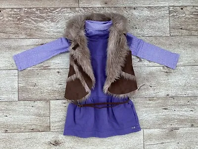 Mayoral Chic Girls Outfit Of Dress Faux Fur Gilet And Top. Age 5 • £12.99