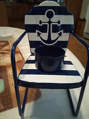 $6.99 • Buy YANKEE CANDLE Nautical Chair TEALIGHT HOLDER New 
