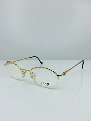 New Vintage FRED Lunettes Comores Eyeglasses Gold Bicolore Made France 50-21mm • $899.99