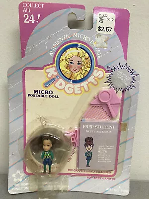 Vintage 80s Toys MERITUS  Kidgetts Micro Doll & Fashions Student Muffy Anderson • $12.95