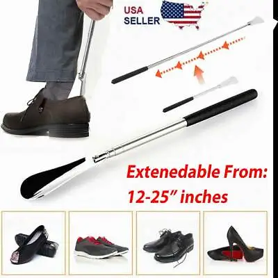 Shoe Horn Extra Long Handle Stainless Steel 25  Metal Shoes Remover Extendable • $6.65