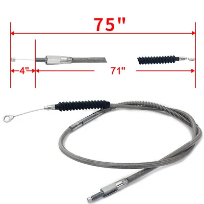 75  Stainless Clutch Cable For Harley Softail Fatboy FLSTF Road Glide Dyna FXDWG • $46.89