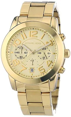 Michael Kors Mk5726 Ladies Gold Tone Mercer Runway Braclet Chronograph Watch • $99.95