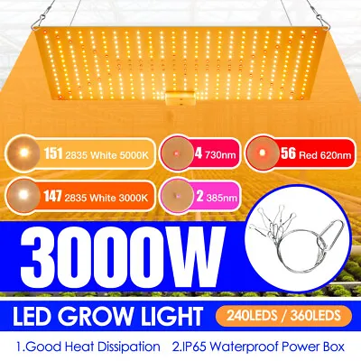£25.99 • Buy 3000W/2000W LED Grow Light Hydroponic Full Spectrum Indoor Veg Flower Plant Lamp