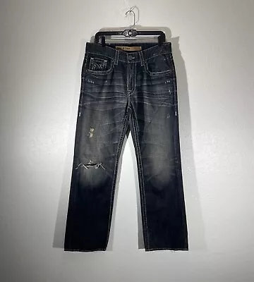 Big Star Pioneer Bootcut Jeans Mens 34x32 Blue Denim Embroidered Pants Western • $29.96