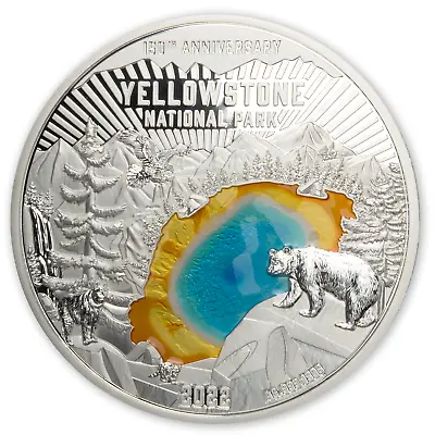 2022 Barbados $5 Yellowstone National Park 150g Silver - 750 Mintage • $339.95