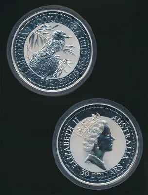 Australia: 1992 $30 1kg 999 Silver Kookaburra Scarce • $1599.99