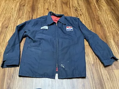 Vintage 90s Jeep Team Embroidered PatchJacket Mens M Mechanic USA *zipper* • $39.99