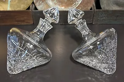 Set Of 2 - New Vtg Cut Crystal Liquor Decanter Side Rest Poland Full Lead 24% • $256.43