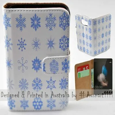 For Huawei Series - Snow Crystal Theme Print Wallet Mobile Phone Case Cover • $13.98