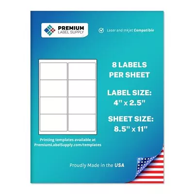 White Sticker Shipping/Mailing Labels – 4” X 2.5  – Laser/Inkjet Compatible –... • $23.73