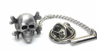 $10.91 • Buy Pewter Skull And Crossbone Tie Tack / Lapel Pin