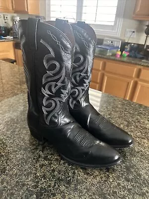 Dan Post Mens Milwaukee Cowboy Boots Leather Black DP2110R • $74.98