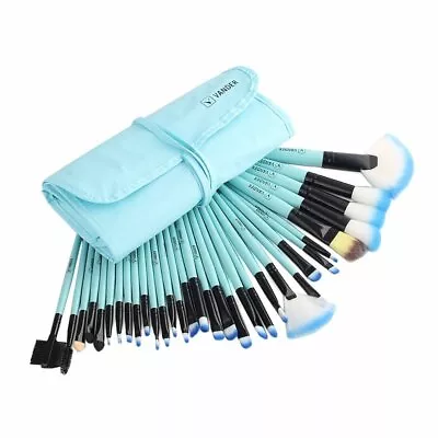 32pcs Soft Muticolor Vander Pro Eyebrow Shadow Makeup Brush Set Kit + Pouch Bag • $14.98